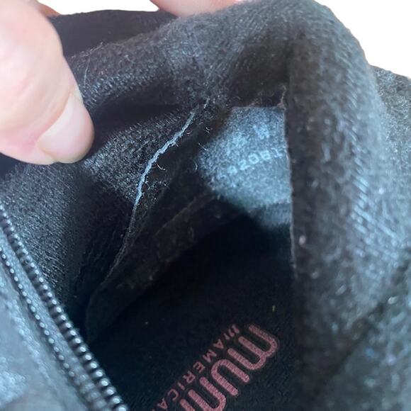 Munro Black Leather Ankle Sie Zipper Walking Wedge Bootie Women Sz 7.5 - Picture 14 of 16